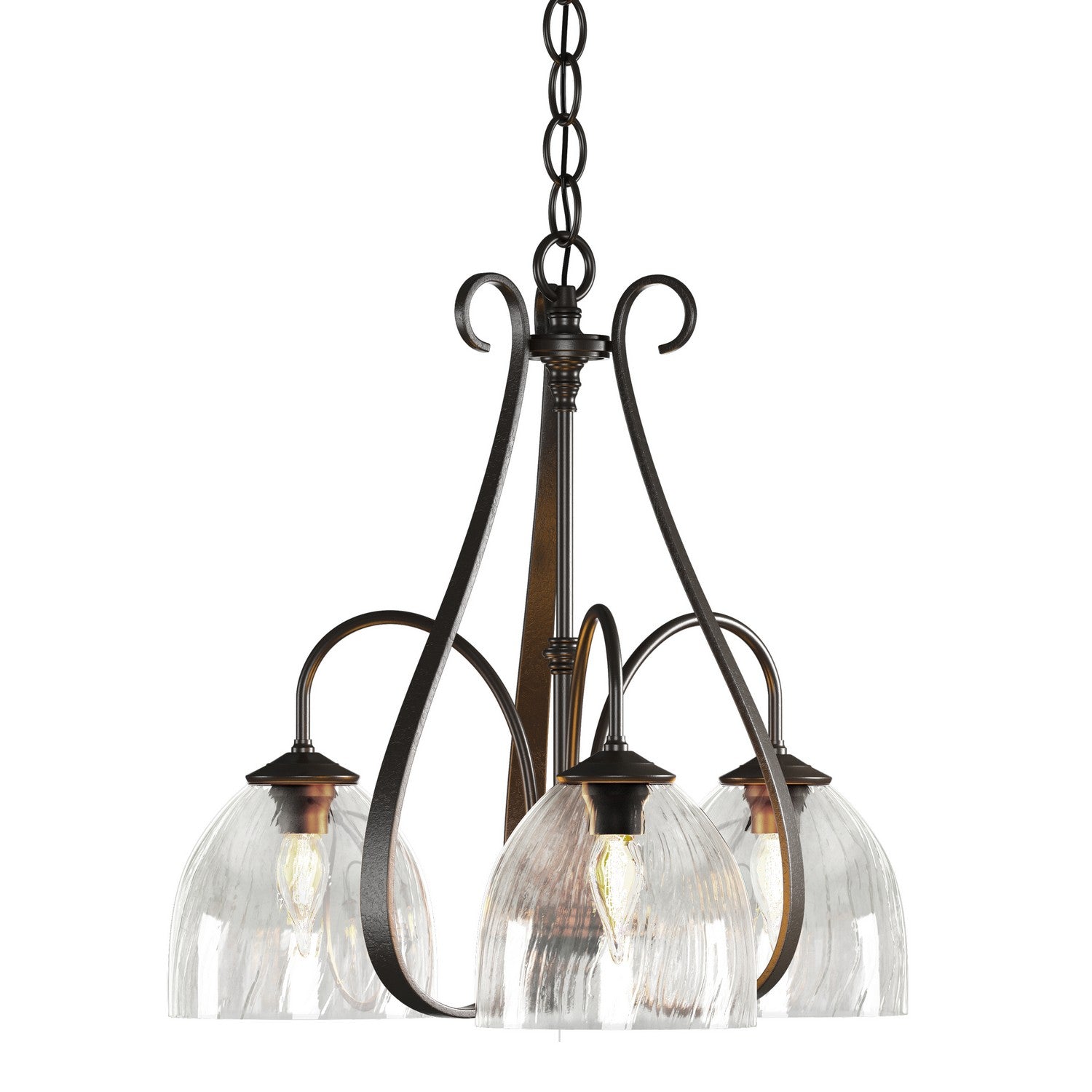 Hubbardton Forge - Three Light Chandelier - Sweeping Taper - Oil Rubbed Bronze- Union Lighting Luminaires Decor