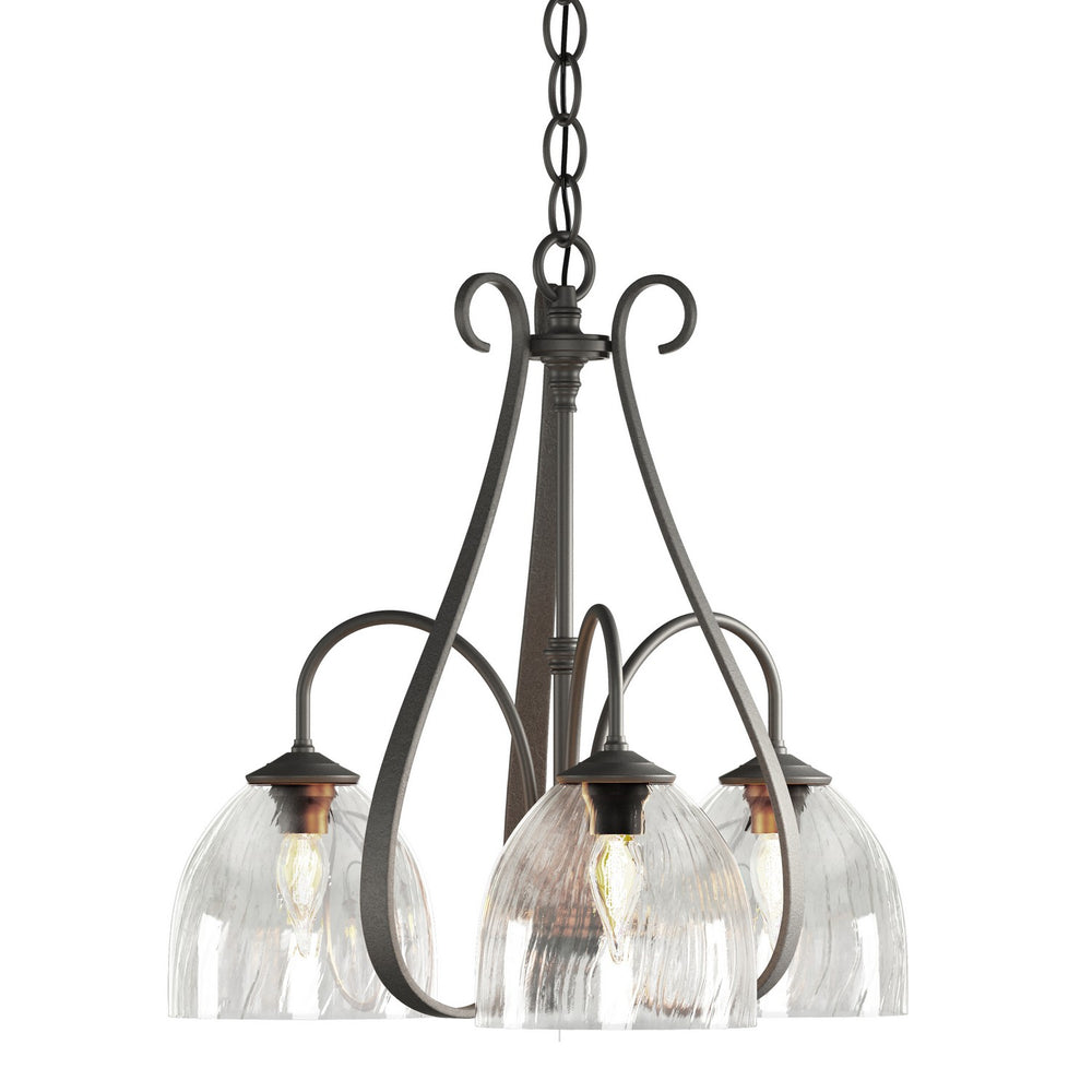 Hubbardton Forge - Three Light Chandelier - Sweeping Taper - Natural Iron- Union Lighting Luminaires Decor