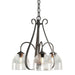 Hubbardton Forge - Three Light Chandelier - Sweeping Taper - Natural Iron- Union Lighting Luminaires Decor