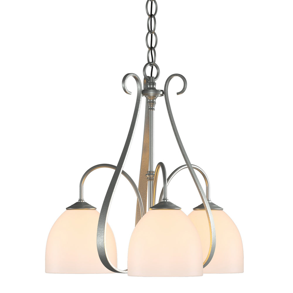 Hubbardton Forge - Three Light Chandelier - Sweeping Taper - Vintage Platinum- Union Lighting Luminaires Decor