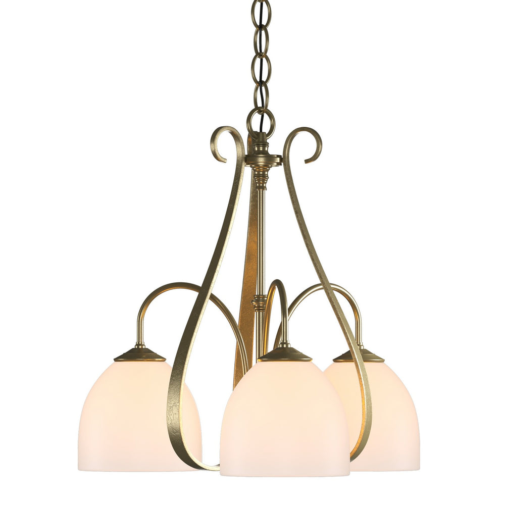 Hubbardton Forge - Three Light Chandelier - Sweeping Taper - Modern Brass- Union Lighting Luminaires Decor