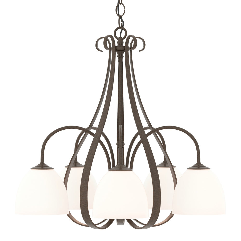 Hubbardton Forge - Five Light Chandelier - Sweeping Taper - Bronze- Union Lighting Luminaires Decor