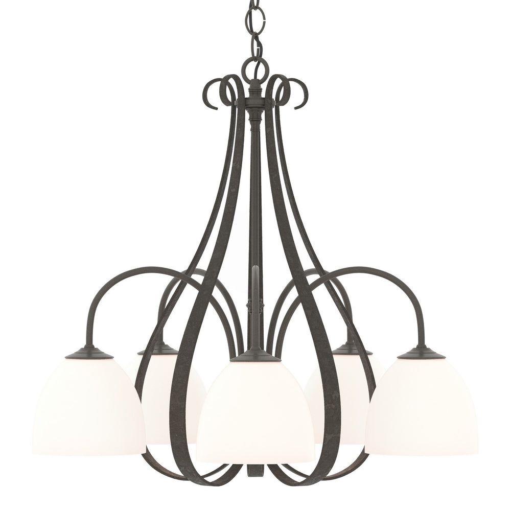 Hubbardton Forge - Five Light Chandelier - Sweeping Taper - Dark Smoke- Union Lighting Luminaires Decor