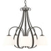 Hubbardton Forge - Five Light Chandelier - Sweeping Taper - Dark Smoke- Union Lighting Luminaires Decor