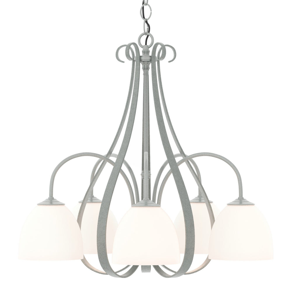 Hubbardton Forge - Five Light Chandelier - Sweeping Taper - Vintage Platinum- Union Lighting Luminaires Decor