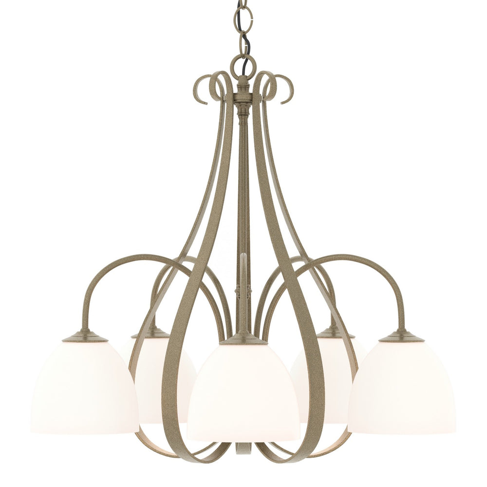 Hubbardton Forge - Five Light Chandelier - Sweeping Taper - Soft Gold- Union Lighting Luminaires Decor