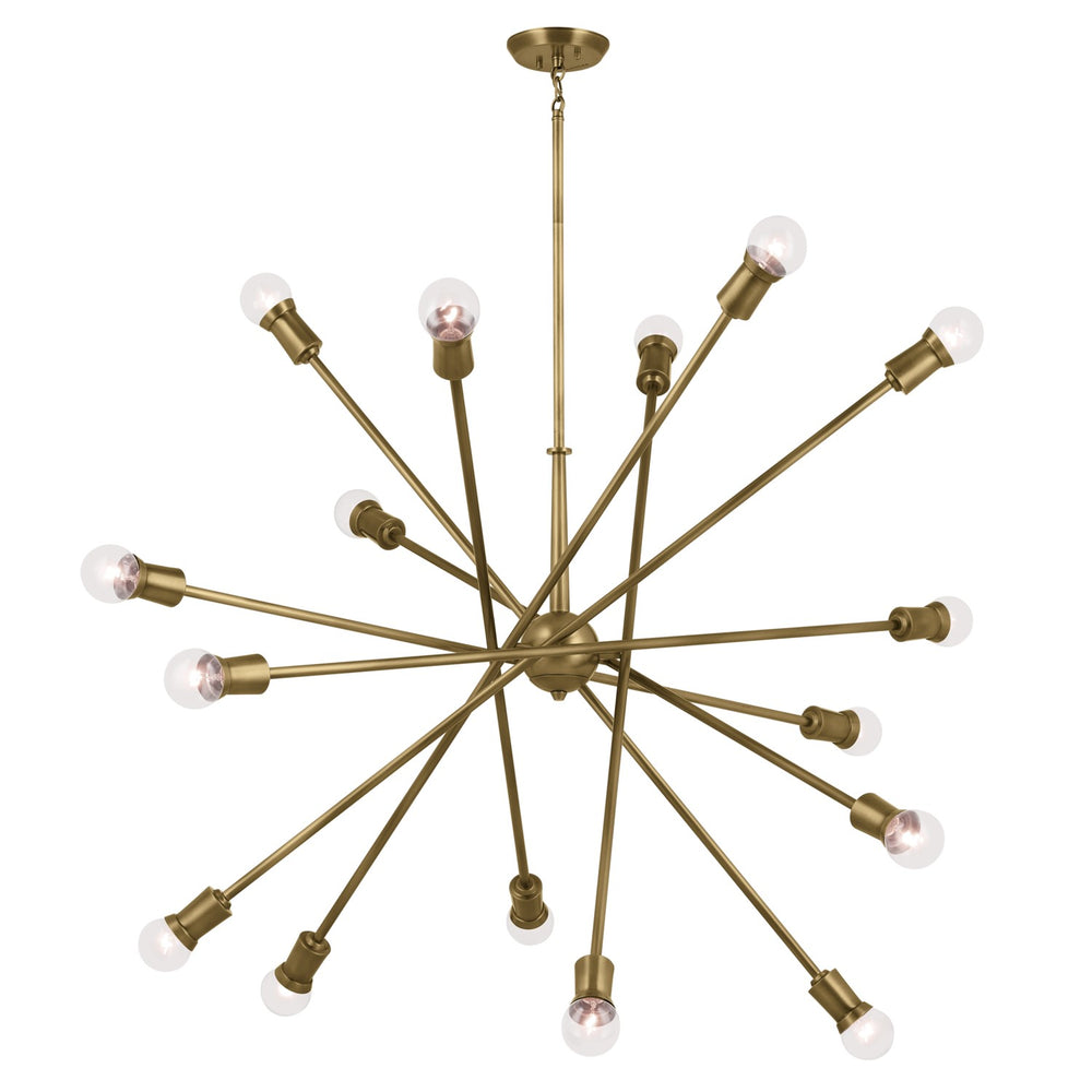 Kichler Canada - 16 Light Chandelier - Armstrong - Natural Brass- Union Lighting Luminaires Decor