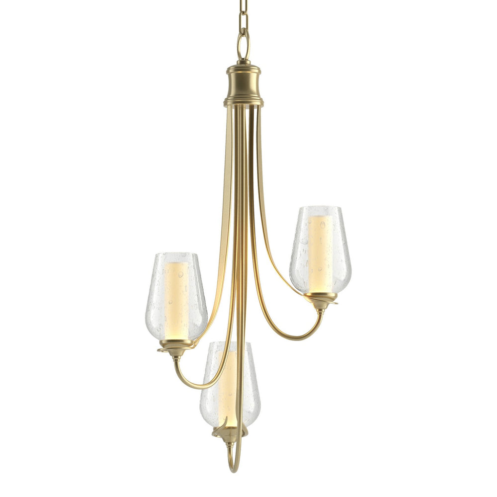 Hubbardton Forge - Three Light Chandelier - Flora - Modern Brass- Union Lighting Luminaires Decor