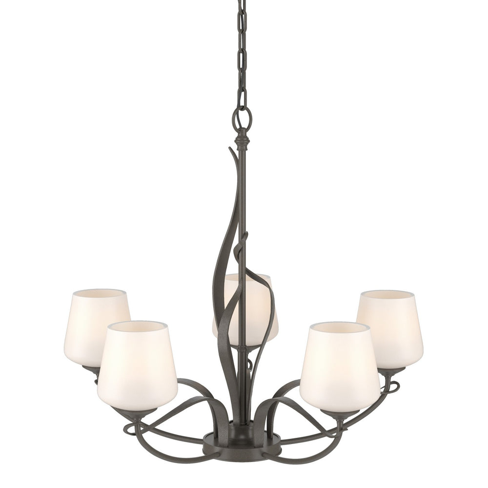 Hubbardton Forge - Five Light Chandelier - Flora - Dark Smoke- Union Lighting Luminaires Decor