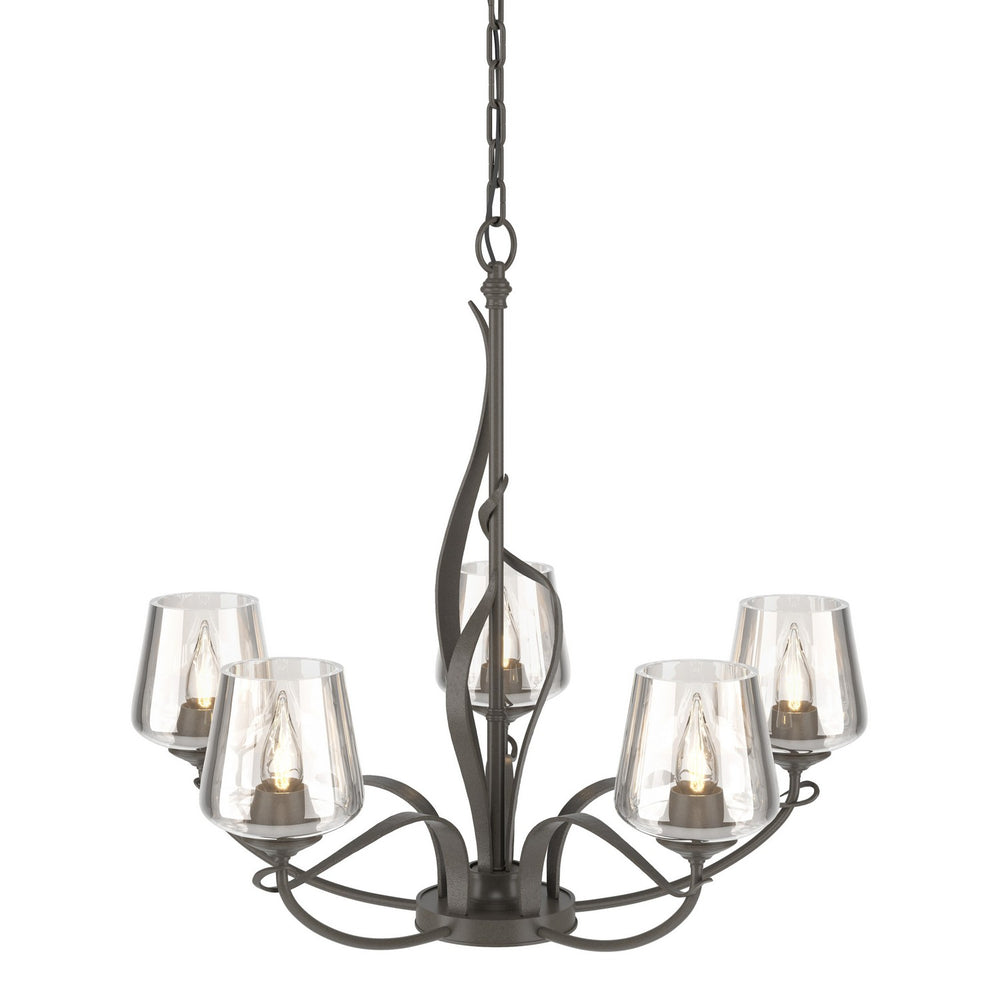Hubbardton Forge - Five Light Chandelier - Flora - Dark Smoke- Union Lighting Luminaires Decor