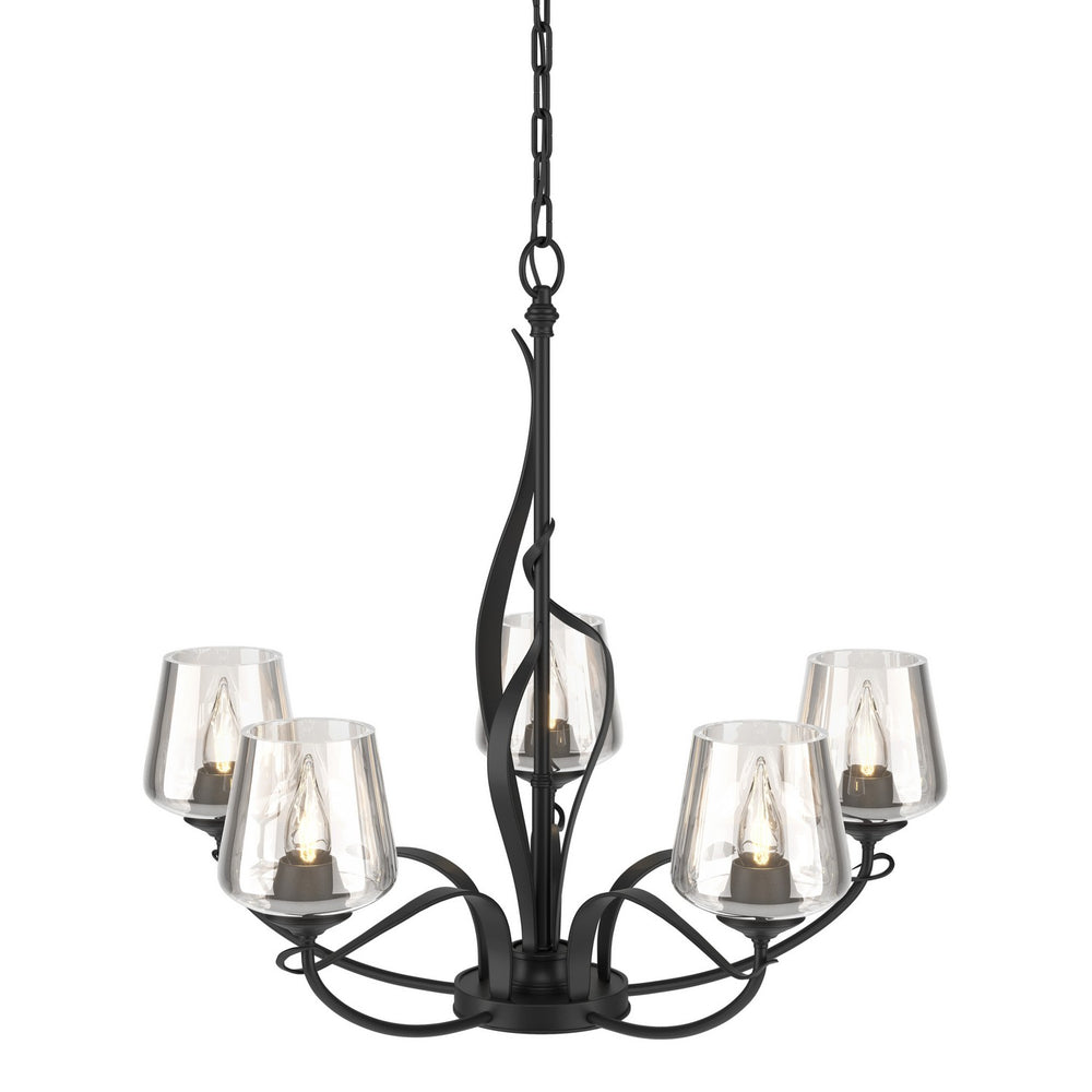 Hubbardton Forge - Five Light Chandelier - Flora - Black- Union Lighting Luminaires Decor
