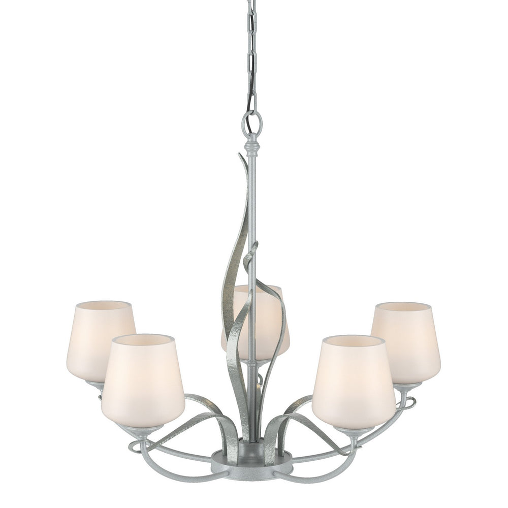 Hubbardton Forge - Five Light Chandelier - Flora - Vintage Platinum- Union Lighting Luminaires Decor