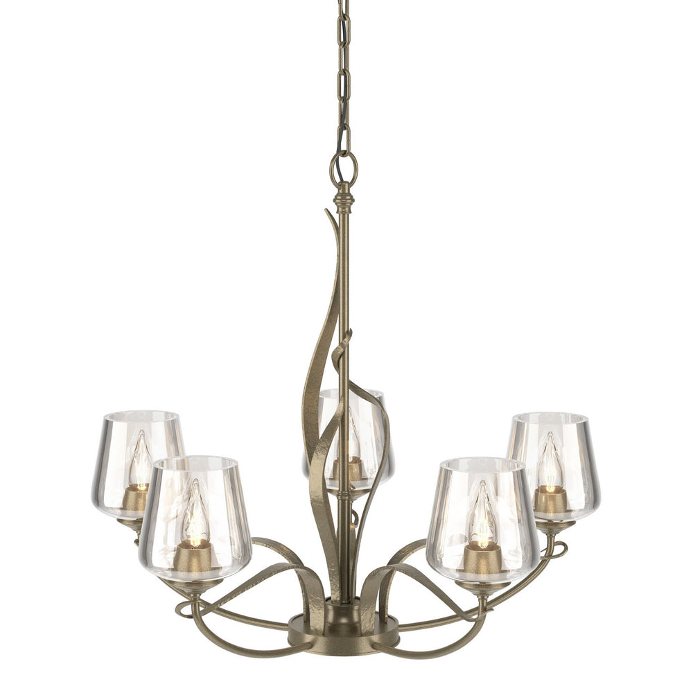 Hubbardton Forge - Five Light Chandelier - Flora - Soft Gold- Union Lighting Luminaires Decor