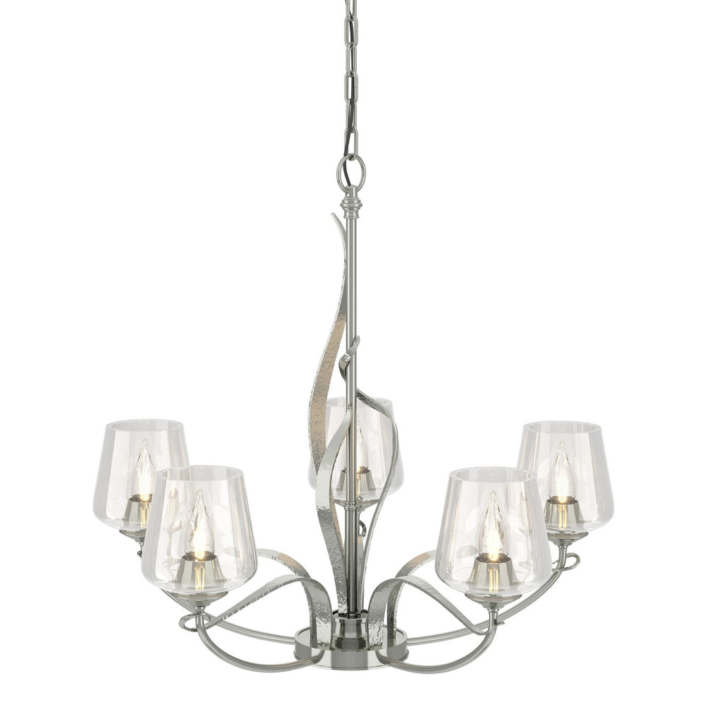 Hubbardton Forge - Five Light Chandelier - Flora - Sterling- Union Lighting Luminaires Decor