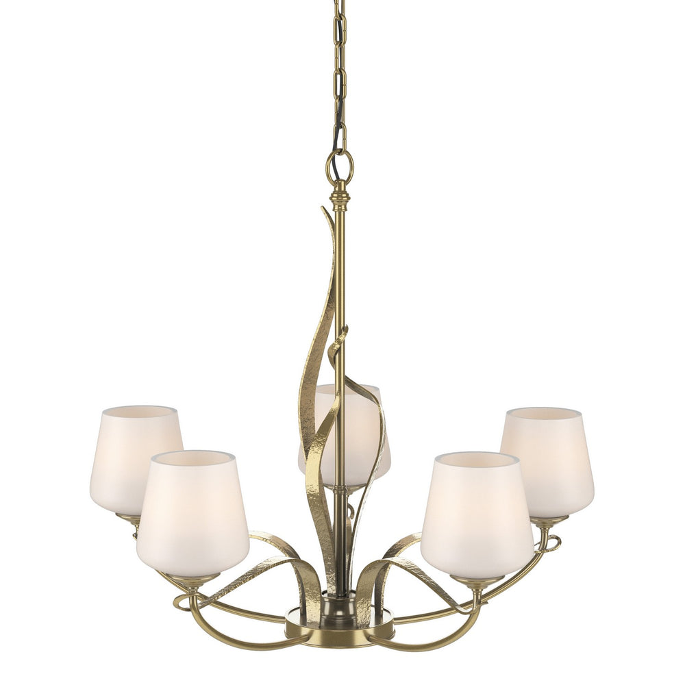 Hubbardton Forge - Five Light Chandelier - Flora - Modern Brass- Union Lighting Luminaires Decor