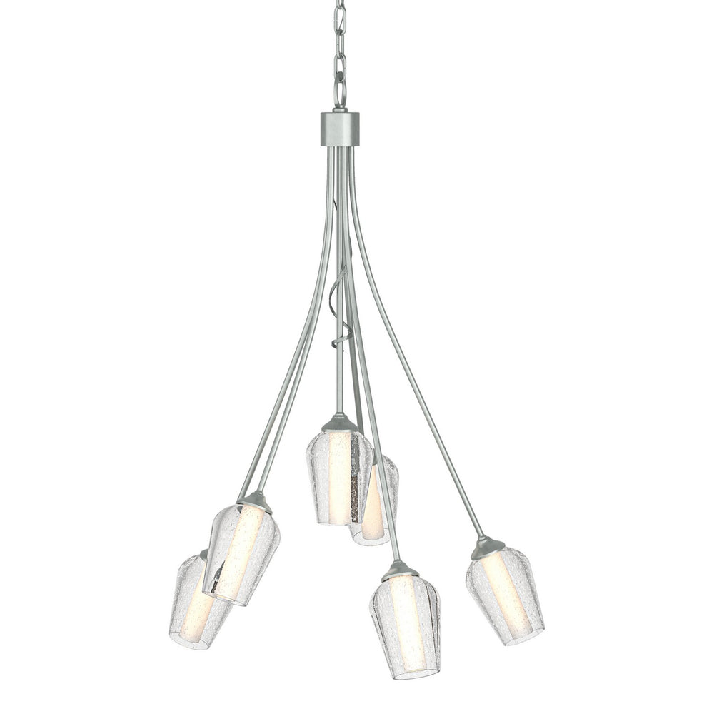 Hubbardton Forge - Six Light Chandelier - Flora - Vintage Platinum- Union Lighting Luminaires Decor