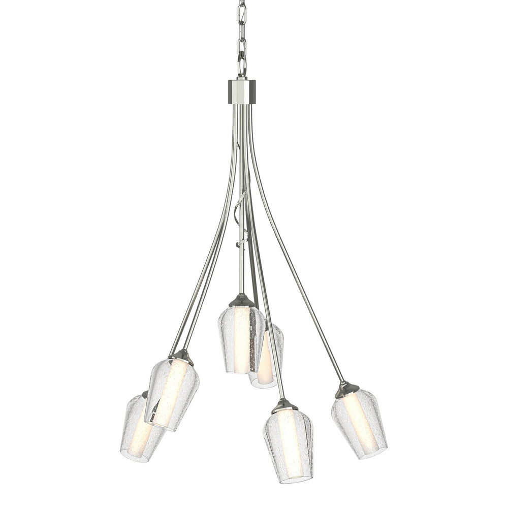 Hubbardton Forge - Six Light Chandelier - Flora - Sterling- Union Lighting Luminaires Decor