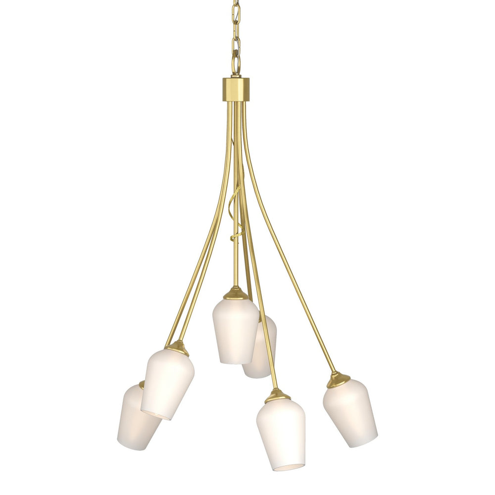 Hubbardton Forge - Six Light Chandelier - Flora - Modern Brass- Union Lighting Luminaires Decor