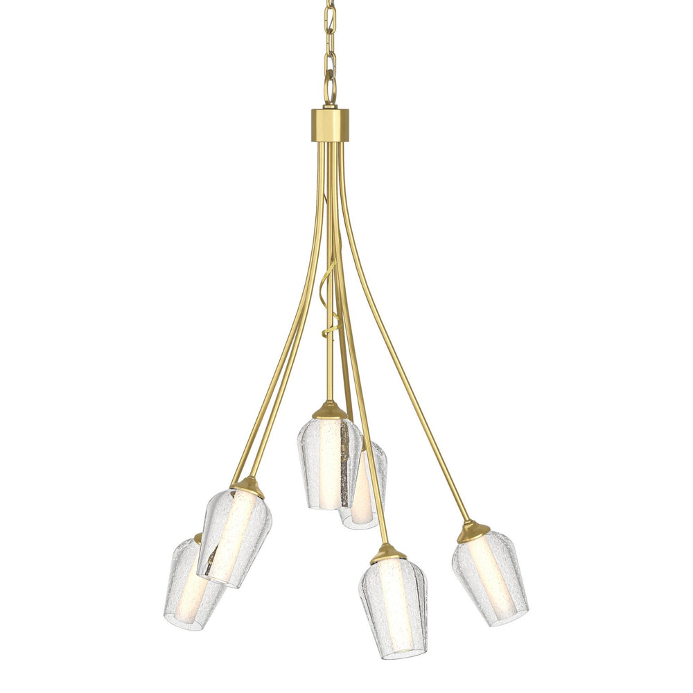 Hubbardton Forge - Six Light Chandelier - Flora - Modern Brass- Union Lighting Luminaires Decor