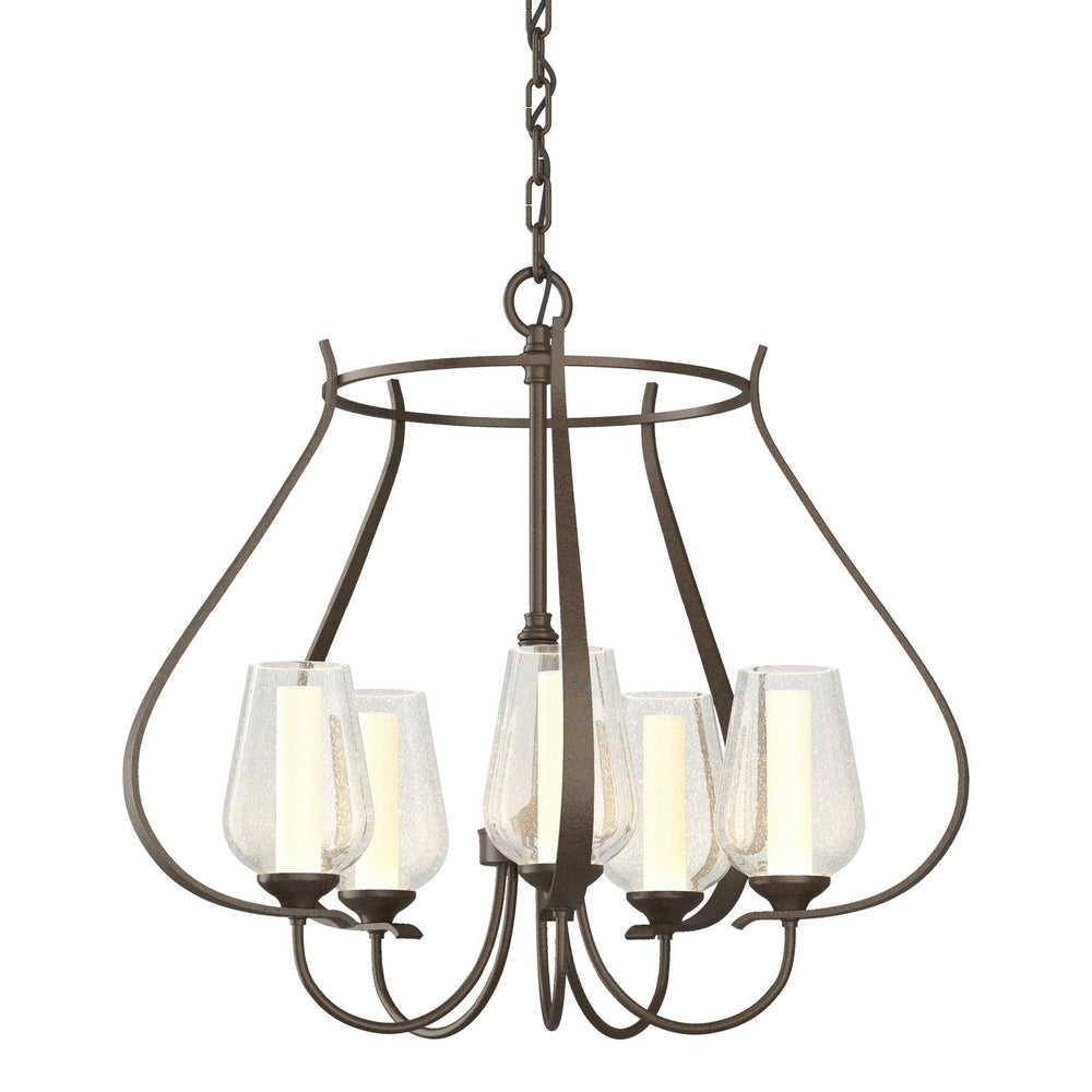 Hubbardton Forge - Five Light Chandelier - Flora - Bronze- Union Lighting Luminaires Decor