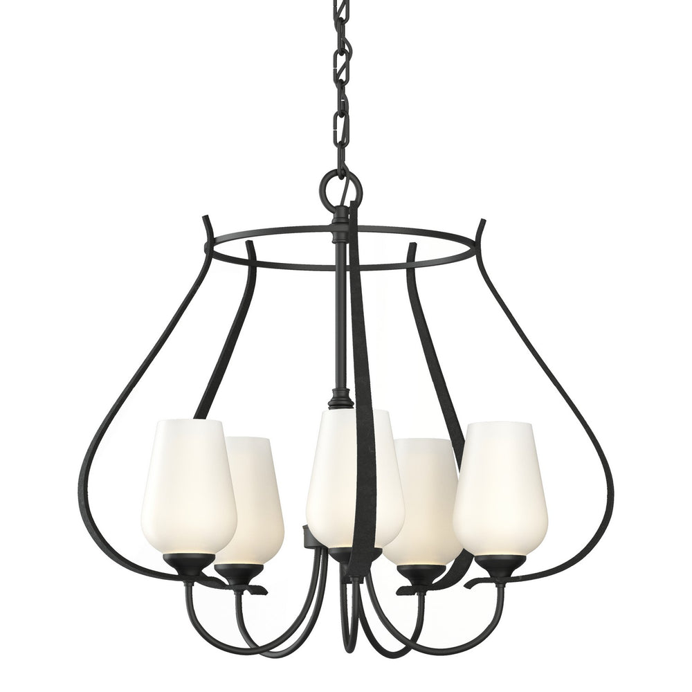 Hubbardton Forge - Five Light Chandelier - Flora - Black- Union Lighting Luminaires Decor
