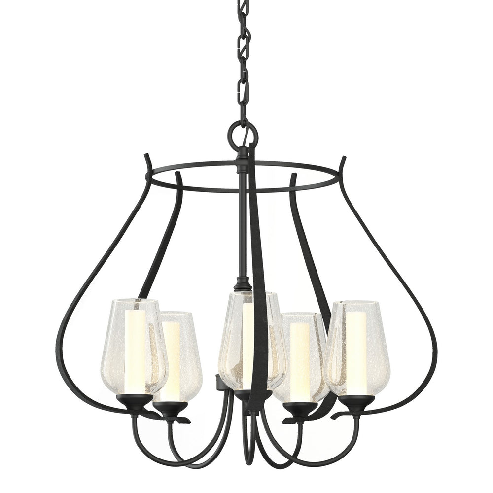 Hubbardton Forge - Five Light Chandelier - Flora - Black- Union Lighting Luminaires Decor