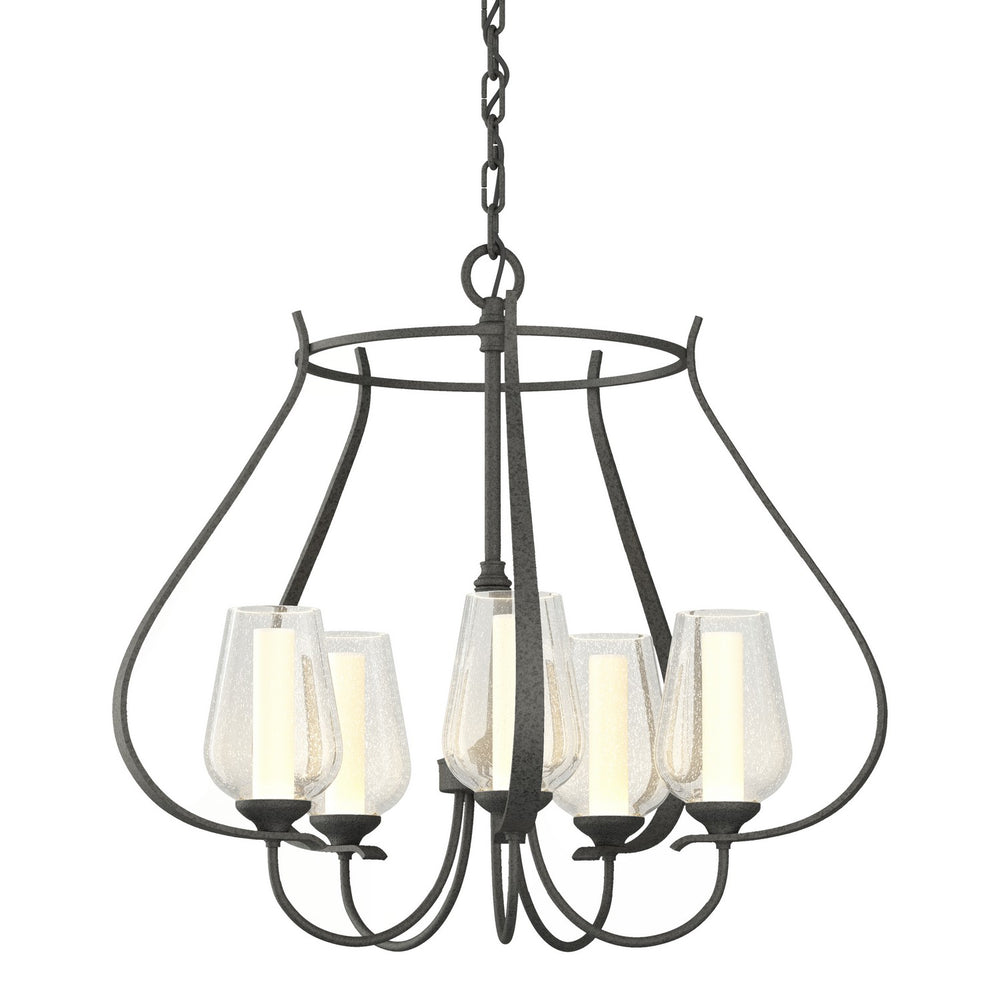 Hubbardton Forge - Five Light Chandelier - Flora - Natural Iron- Union Lighting Luminaires Decor