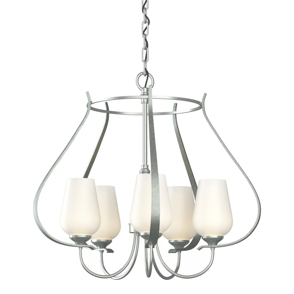 Hubbardton Forge - Five Light Chandelier - Flora - Vintage Platinum- Union Lighting Luminaires Decor