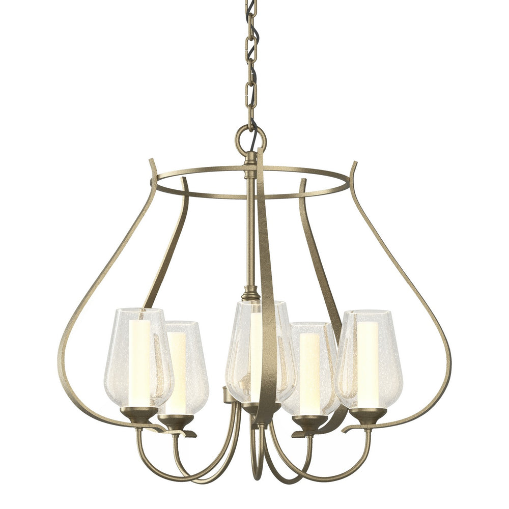 Hubbardton Forge - Five Light Chandelier - Flora - Soft Gold- Union Lighting Luminaires Decor