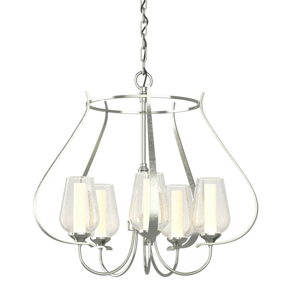 Hubbardton Forge - Five Light Chandelier - Flora - Sterling- Union Lighting Luminaires Decor