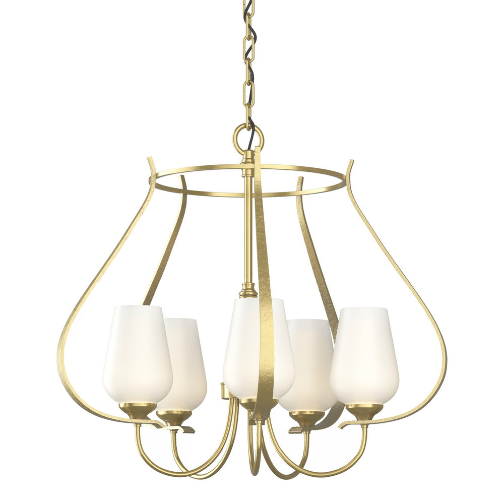 Hubbardton Forge - Five Light Chandelier - Flora - Modern Brass- Union Lighting Luminaires Decor
