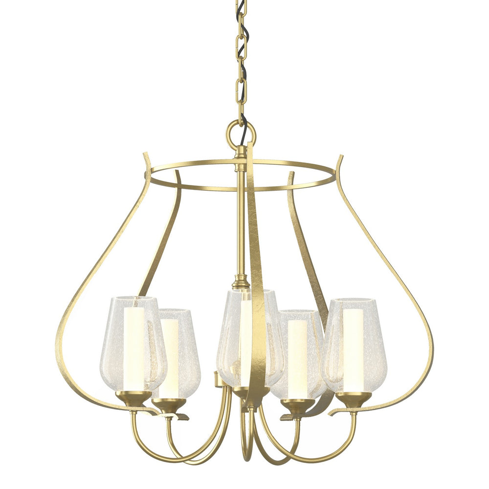 Hubbardton Forge - Five Light Chandelier - Flora - Modern Brass- Union Lighting Luminaires Decor