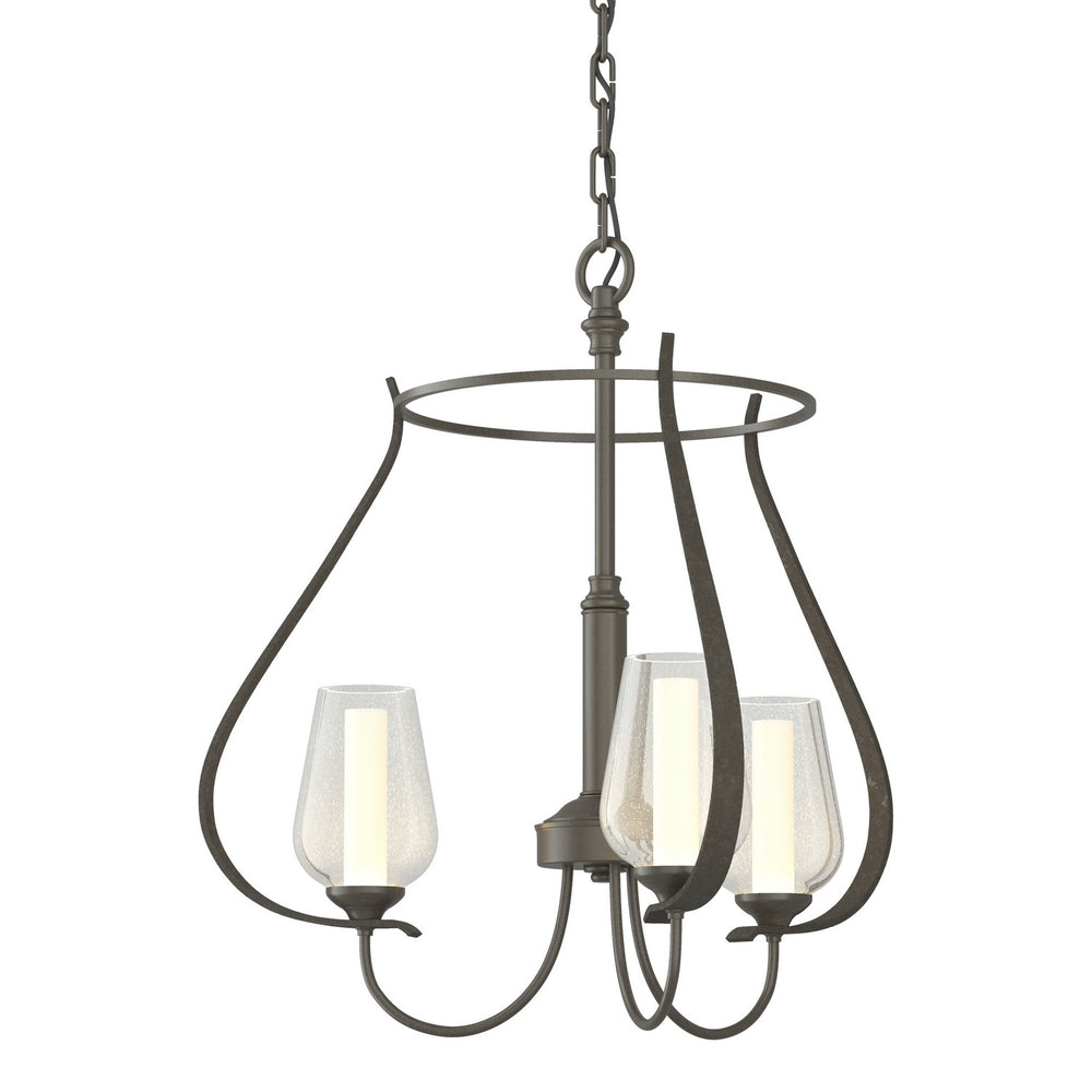 Hubbardton Forge - Three Light Chandelier - Flora - Dark Smoke- Union Lighting Luminaires Decor