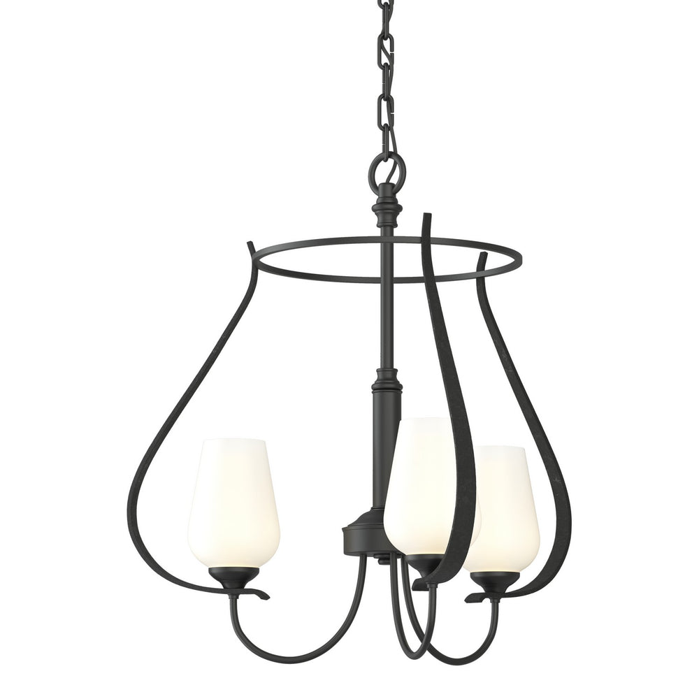 Hubbardton Forge - Three Light Chandelier - Flora - Black- Union Lighting Luminaires Decor