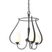 Hubbardton Forge - Three Light Chandelier - Flora - Black- Union Lighting Luminaires Decor