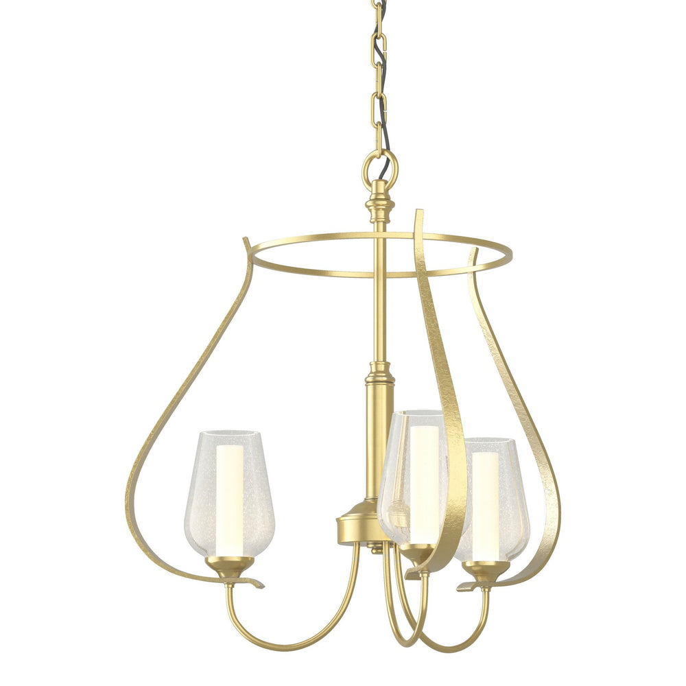 Hubbardton Forge - Three Light Chandelier - Flora - Modern Brass- Union Lighting Luminaires Decor