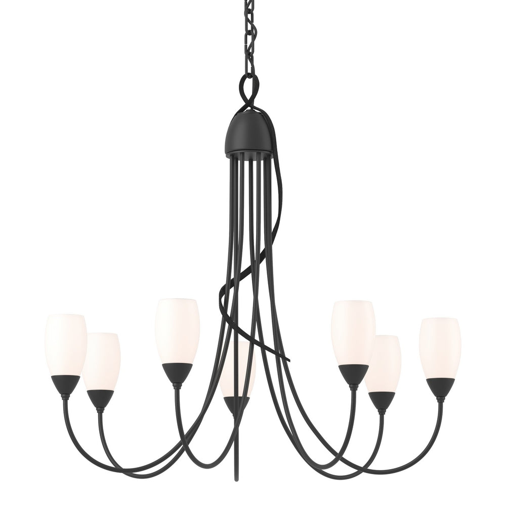 Hubbardton Forge - Seven Light Chandelier - Flora - Black- Union Lighting Luminaires Decor
