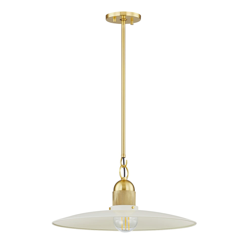 Mitzi Canada - One Light Pendant - Leanna - Aged Brass/Soft Cream- Union Lighting Luminaires Decor