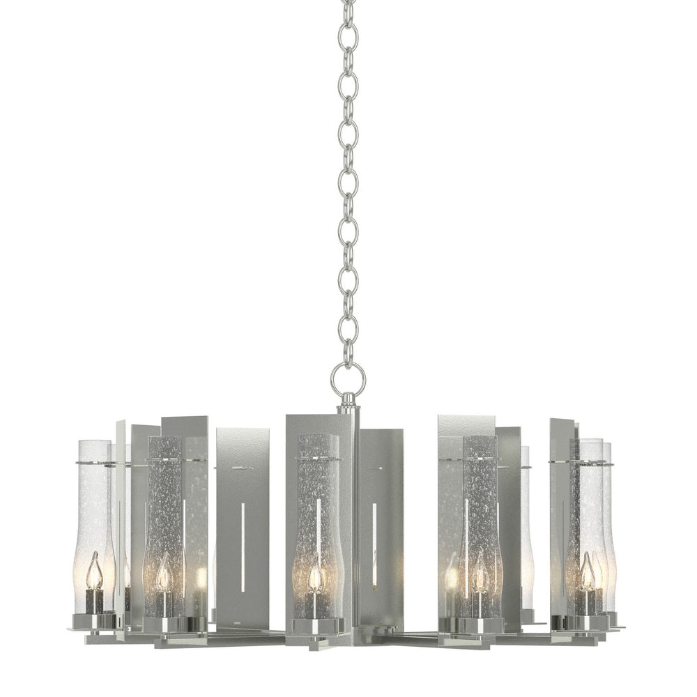 Hubbardton Forge - Ten Light Chandelier - New Town - Sterling- Union Lighting Luminaires Decor