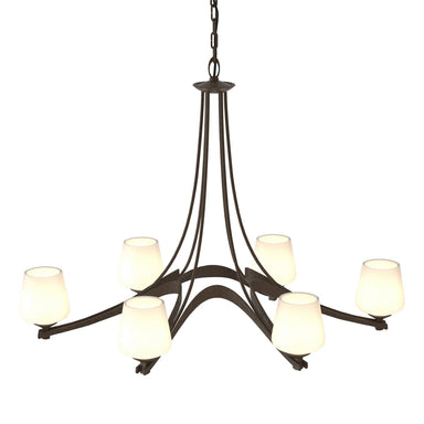 Hubbardton Forge - Six Light Chandelier - Ribbon - Bronze- Union Lighting Luminaires Decor
