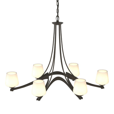 Hubbardton Forge - Six Light Chandelier - Ribbon - Dark Smoke- Union Lighting Luminaires Decor