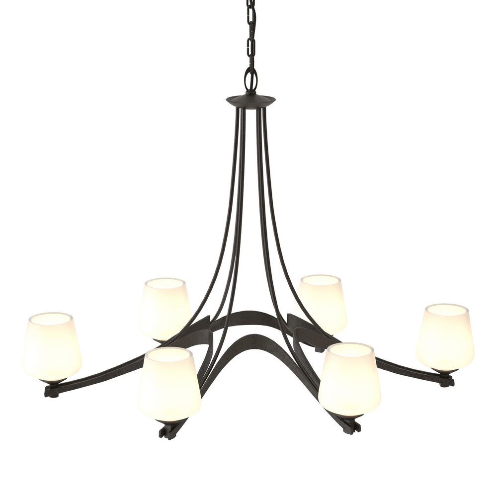 Hubbardton Forge - Six Light Chandelier - Ribbon - Oil Rubbed Bronze- Union Lighting Luminaires Decor