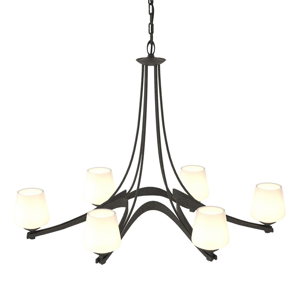Hubbardton Forge - Six Light Chandelier - Ribbon - Natural Iron- Union Lighting Luminaires Decor