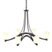 Hubbardton Forge - Six Light Chandelier - Ribbon - Natural Iron- Union Lighting Luminaires Decor