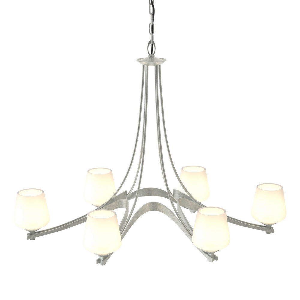 Hubbardton Forge - Six Light Chandelier - Ribbon - Vintage Platinum- Union Lighting Luminaires Decor