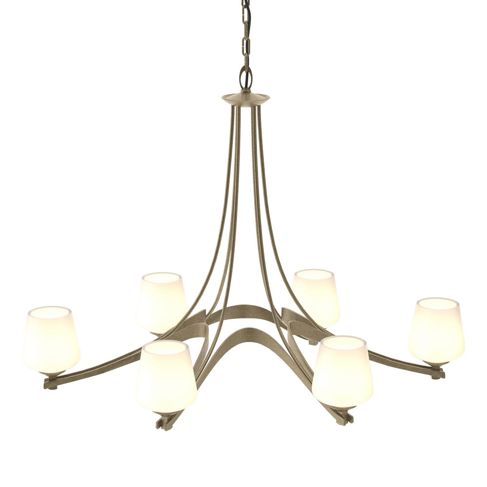 Hubbardton Forge - Six Light Chandelier - Ribbon - Soft Gold- Union Lighting Luminaires Decor