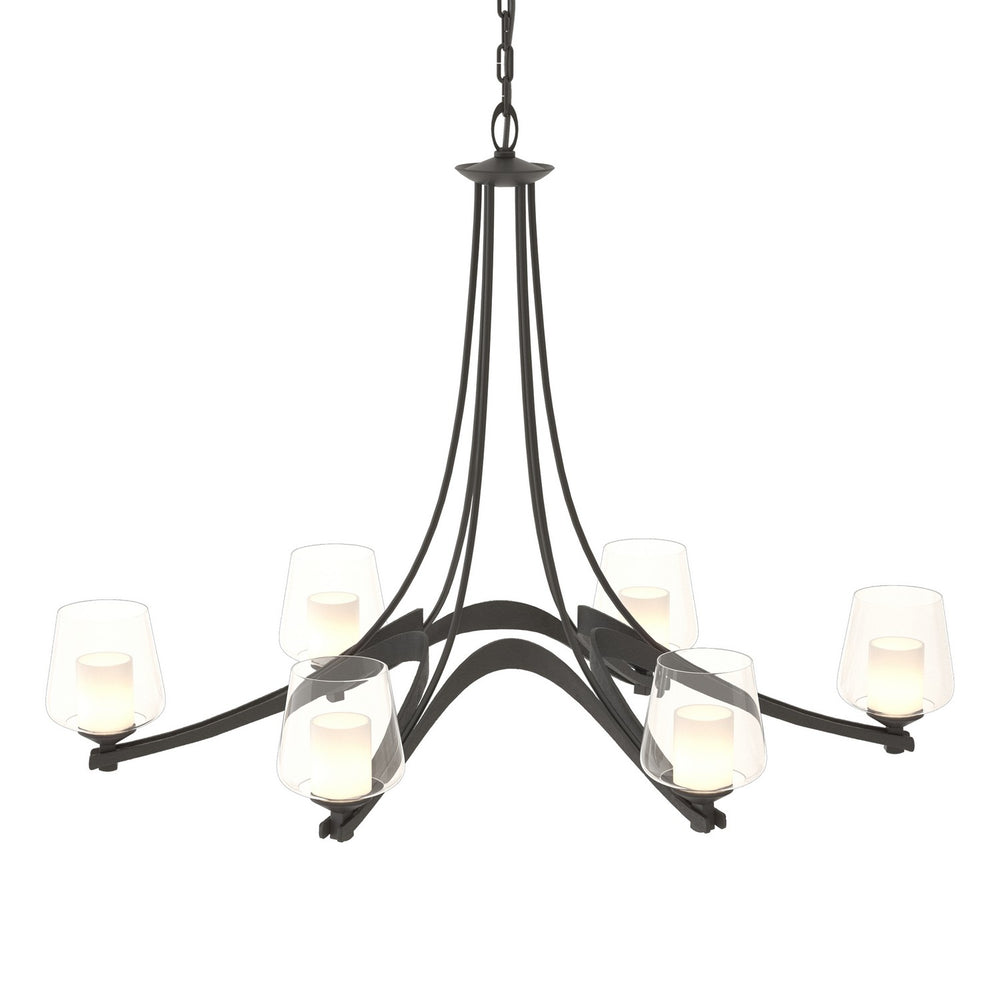 Hubbardton Forge - Six Light Chandelier - Ribbon - Black- Union Lighting Luminaires Decor