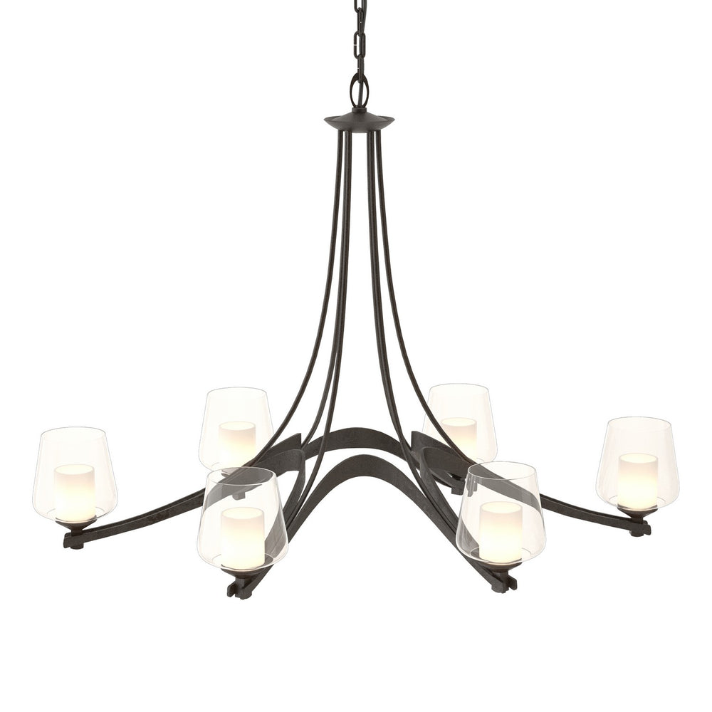 Hubbardton Forge - Six Light Chandelier - Ribbon - Oil Rubbed Bronze- Union Lighting Luminaires Decor