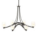 Hubbardton Forge - Six Light Chandelier - Ribbon - Natural Iron- Union Lighting Luminaires Decor