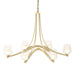 Hubbardton Forge - Six Light Chandelier - Ribbon - Modern Brass- Union Lighting Luminaires Decor